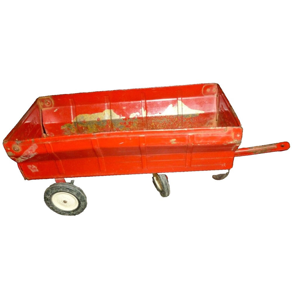 Vintage ERTL Red Pressed Steel Toy Farm Trailer Wagon 1/16 Replacement Part‎